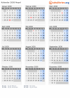 Kalender 2030 mit Ferien und Feiertagen Nepal