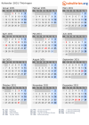 Kalender 2031 mit Ferien und Feiertagen Thüringen