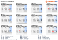 Kalender 2031 mit Ferien und Feiertagen Tansania