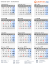 Kalender 2075 mit Ferien und Feiertagen Deutschland