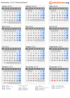 Kalender 2113 mit Ferien und Feiertagen Deutschland