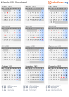 Kalender 1903 mit Ferien und Feiertagen Deutschland