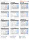Kalender 1905 mit Ferien und Feiertagen Deutschland