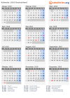 Kalender 1910 mit Ferien und Feiertagen Deutschland