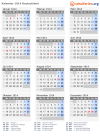 Kalender 1914 mit Ferien und Feiertagen Deutschland
