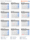 Kalender 1916 mit Ferien und Feiertagen Deutschland