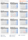 Kalender 1947 mit Ferien und Feiertagen Hessen