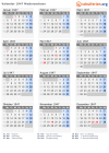 Kalender 1947 mit Ferien und Feiertagen Niedersachsen