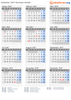 Kalender 1947 mit Ferien und Feiertagen Sachsen-Anhalt