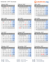Kalender 1947 mit Ferien und Feiertagen Sachsen