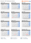 Kalender 1947 mit Ferien und Feiertagen Schleswig-Holstein