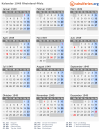 Kalender 1949 mit Ferien und Feiertagen Rheinland-Pfalz