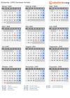 Kalender 1949 mit Ferien und Feiertagen Sachsen-Anhalt