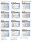 Kalender 1950 mit Ferien und Feiertagen Hessen