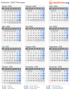 Kalender 1950 mit Ferien und Feiertagen Thüringen