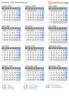 Kalender 1952 mit Ferien und Feiertagen Brandenburg