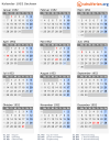 Kalender 1952 mit Ferien und Feiertagen Sachsen