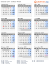 Kalender 1954 mit Ferien und Feiertagen Sachsen-Anhalt