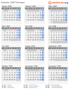 Kalender 1958 mit Ferien und Feiertagen Thüringen