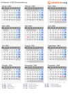 Kalender 1964 mit Ferien und Feiertagen Brandenburg