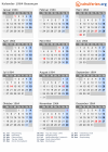 Kalender 1964 mit Ferien und Feiertagen Besançon