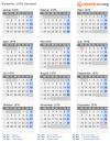 Kalender 1976 mit Ferien und Feiertagen Sachsen