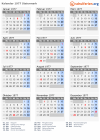 Kalender 1977 mit Ferien und Feiertagen Steiermark