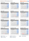 Kalender 1979 mit Ferien und Feiertagen Sachsen-Anhalt