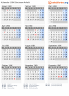 Kalender 1980 mit Ferien und Feiertagen Sachsen-Anhalt