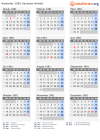 Kalender 1981 mit Ferien und Feiertagen Sachsen-Anhalt