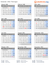 Kalender 1981 mit Ferien und Feiertagen Thüringen