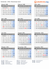 Kalender 1981 mit Ferien und Feiertagen Oberösterreich
