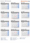 Kalender 1982 mit Ferien und Feiertagen Normandie