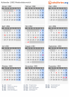 Kalender 1982 mit Ferien und Feiertagen Niederösterreich