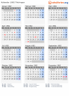 Kalender 1982 mit Ferien und Feiertagen Thüringen