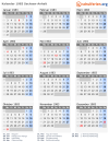 Kalender 1983 mit Ferien und Feiertagen Sachsen-Anhalt