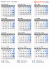 Kalender 1983 mit Ferien und Feiertagen Thüringen
