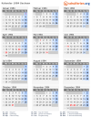 Kalender 1984 mit Ferien und Feiertagen Sachsen