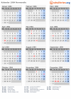 Kalender 1984 mit Ferien und Feiertagen Normandie