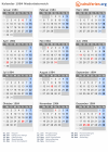 Kalender 1984 mit Ferien und Feiertagen Niederösterreich