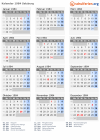 Kalender 1984 mit Ferien und Feiertagen Salzburg