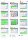 Kalender 1985 mit Ferien und Feiertagen Limoges