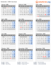 Kalender 1986 mit Ferien und Feiertagen Sachsen
