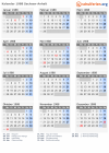 Kalender 1988 mit Ferien und Feiertagen Sachsen-Anhalt