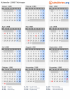 Kalender 1988 mit Ferien und Feiertagen Thüringen