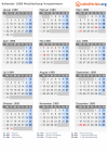 Kalender 1989 mit Ferien und Feiertagen Mecklenburg-Vorpommern