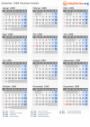 Kalender 1989 mit Ferien und Feiertagen Sachsen-Anhalt