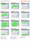 Kalender 1990 mit Ferien und Feiertagen Poitiers