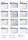 Kalender 1993 mit Ferien und Feiertagen Deutschland