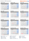 Kalender 1995 mit Ferien und Feiertagen Deutschland
